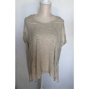 Uniq Gray Stripe Lightweight Poncho Style Top - M